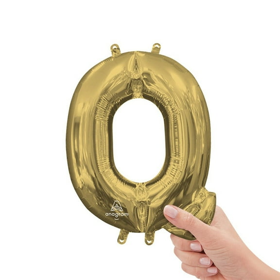 16 inch Letter Q - Anagram - White Gold (Air-Fill Only) Foil Mylar Balloon - Party Supplies Decorations
