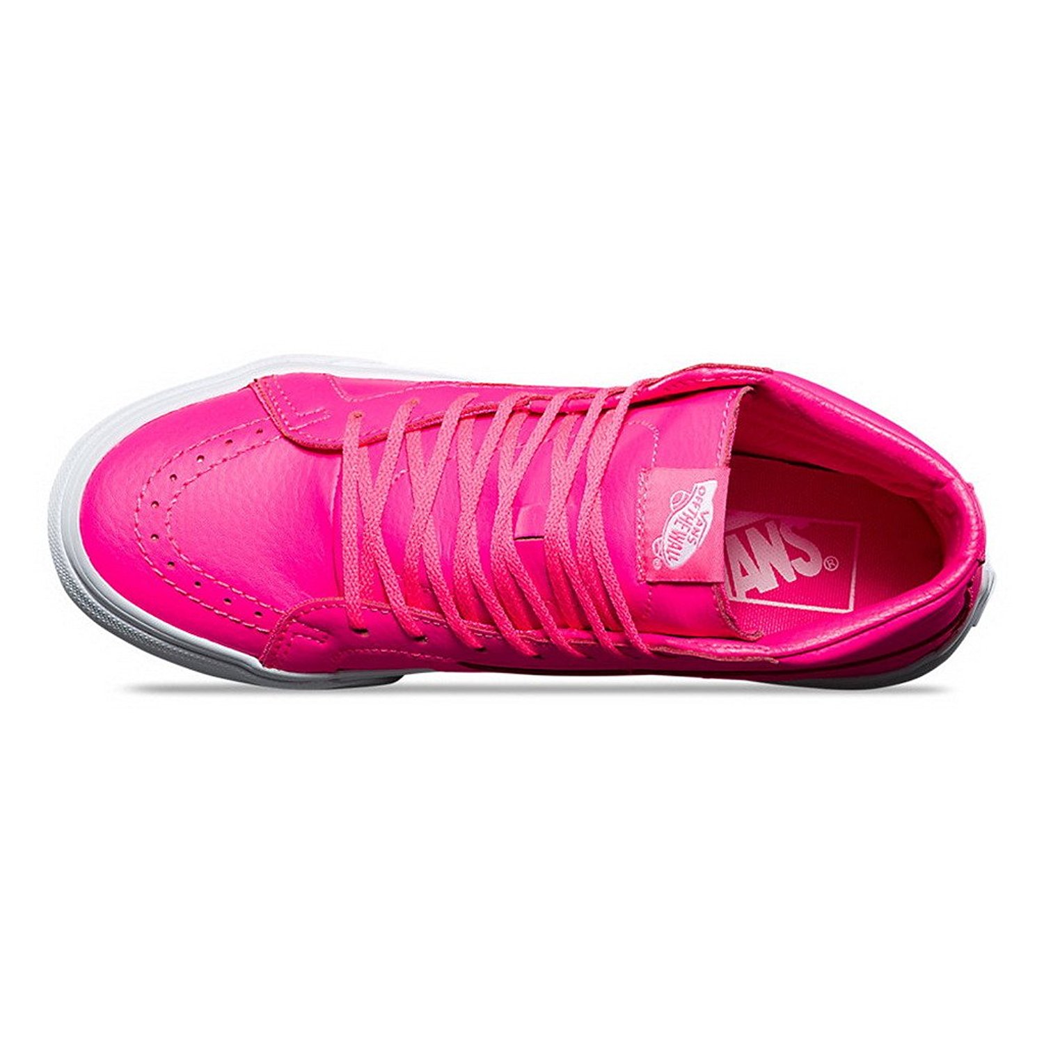 Vans Sk8-Hi Slim Neon Leather Pink High-Top Skateboarding Shoe - 7M / 5.5M - image 3 of 4