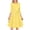 Yellow, variant on Delconic Women’s A-Line Midi Dress with 3/4 Sleeves and Waist Tie Elegant Crew Neck Fit Flared Skirt Design for Daily Wear Black L