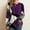Purple, variant on Ayfxijin Long Sleeve Shirts for Women,Women's Color Blocked Printed Long Sleeved T-shirt Round Neck Top