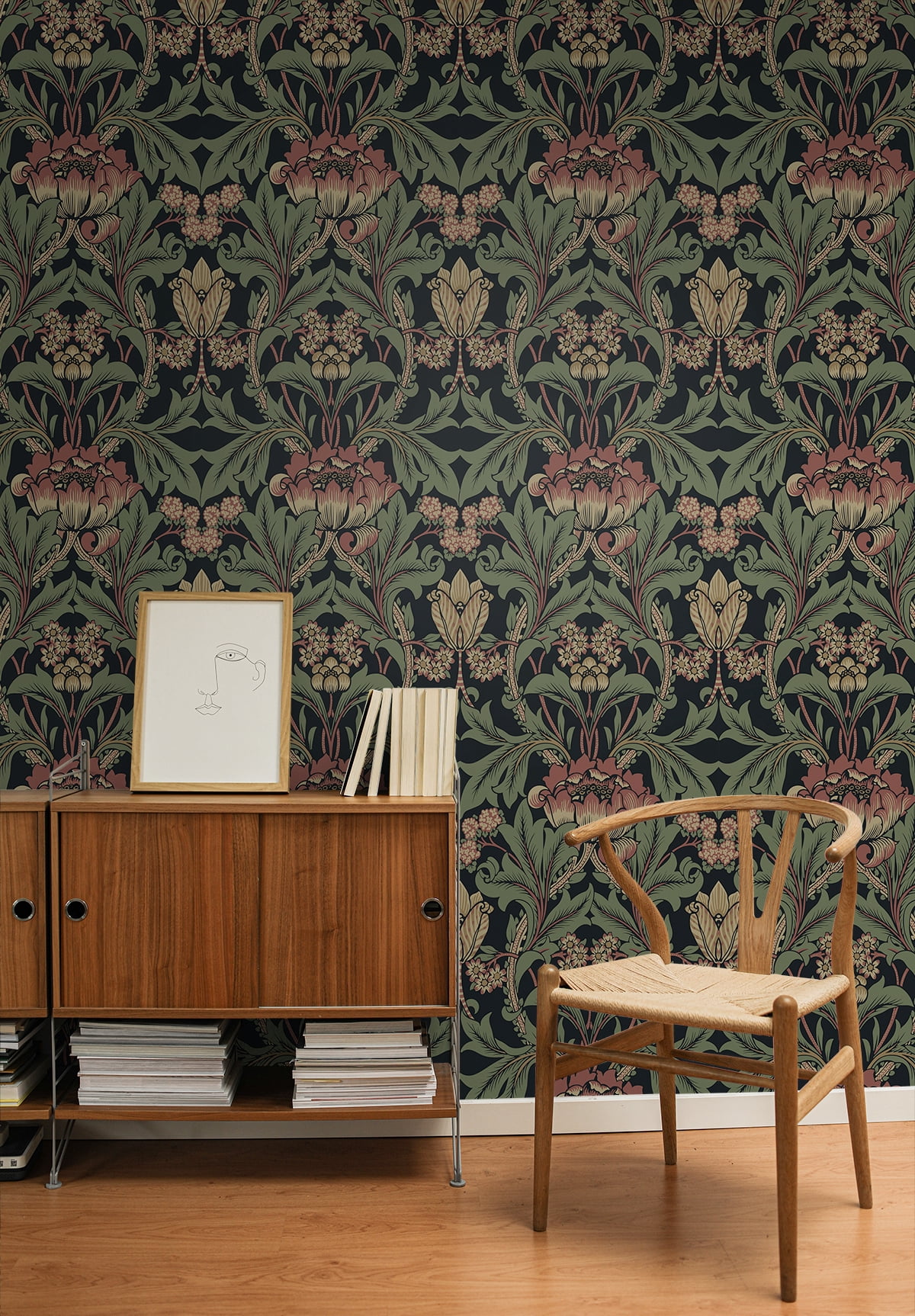 NextWall Wrought Iron & Clay Primrose Floral Peel and Stick Wallpaper
