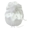 thumbnail image 2 of Satin Bridal Bag, Wedding Drawstring Exquisite Chic Handbag, Flower Girl Purse White Decorated Bags for Ladies Present Wedding Favor Gift, 2 of 7