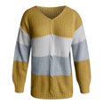 thumbnail image 4 of Blusa de suéter de color sólido con cremallera de manga larga con cuello en V clásico para mujer Pompotops gfhjh5361, 4 of 6