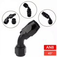 thumbnail image 1 of 1 Piece Black AN4 AN6 AN8 Straight 45 60 90 120 150 180 Degree Oil Fuel Swivel Hose Oil Hose End Adapter Kit~0229, 1 of 1