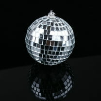 GOOHOCHY 1 Pc Mirror Disco Ball Fun 10cm Hanging Party Disco Ball – Party Decorations Party Design Dance and Music festivals(Silver)