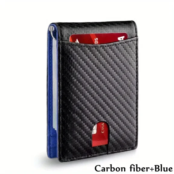 LunaGlo Synthetic Leather Slim Smart Wallet for Men Credit Card Holder Money Clip RFID Blocking Thin Bifold Wallet Money Bag
