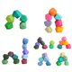thumbnail image 1 of Balancing Stacked Stones Rainbow Set Coloured Gems Wooden Rocks Wooden Stones Baby Building Block Montessori Toys For Child heqiyong LED, 1 of 2
