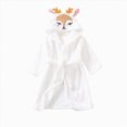 thumbnail image 6 of NOLDARES Boys Girls Robe Kids Flannel Hooded Bathrobe Sleepwear Pajamas Toddler Soft Plush Robes for Girls,White,2-3 Y, 6 of 9