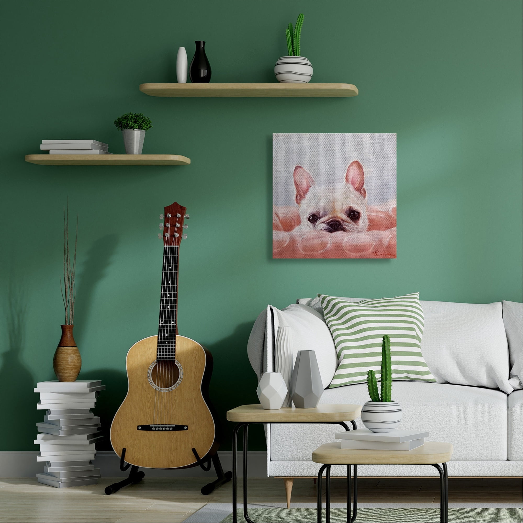 Stupell Home Décor Cute Puppy Portrait Dog Pet Painting Canvas Wall Art by Lucia Heffernan