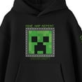 thumbnail image 2 of Minecraft Creeper Face Long Sleeve Youth Black Hooded Sweatshirt-XS, 2 of 4