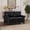 Black, variant on 59" Pu Leather Comfy Deep Seat Loveseat, Sofa Loveseat with Nail Decoration, Love Seat Sofa with Removable Storage for indoor living space, Navy Blue