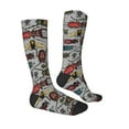 thumbnail image 3 of Balery Bright Insects Printed Novelty Socks Men's Women's Crew Socks Sports Socks Knee High Socks Cotton Socks Quirky and Cool Socks, 3 of 9