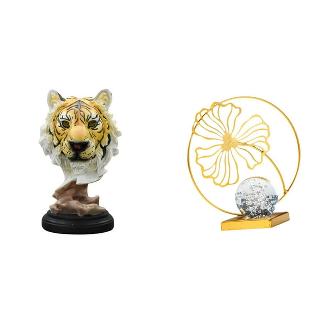 Escultura De Hierro Con Forma De Cabeza De Hoja De Animal Moderna, Adorno Decorativo Coleccionable Para Sala De Estar, Estantería, Mesa, Oficina, Pasillo Y Dormitorio.