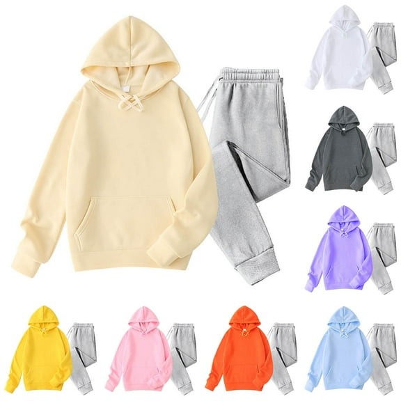 RYDCOT Sweatsuits for Men 2 Piece Men's Loose Jogging Tracksuit Set Hoodie Casual Athletic Long Sleeve Drawstring Suit Set with Pocket Yellow