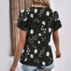 thumbnail image 3 of Tops de Algodón para Mujeres Cuello en V Moda Casual Manga Corta Primavera Verano Top para el Hogar Y Diario, 3 of 6