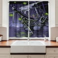 thumbnail image 2 of Ambesonne Pirate Ship Kitchen Curtains, Ghost Vessel Island, 55"x39", Purple Lime Green, 2 of 3