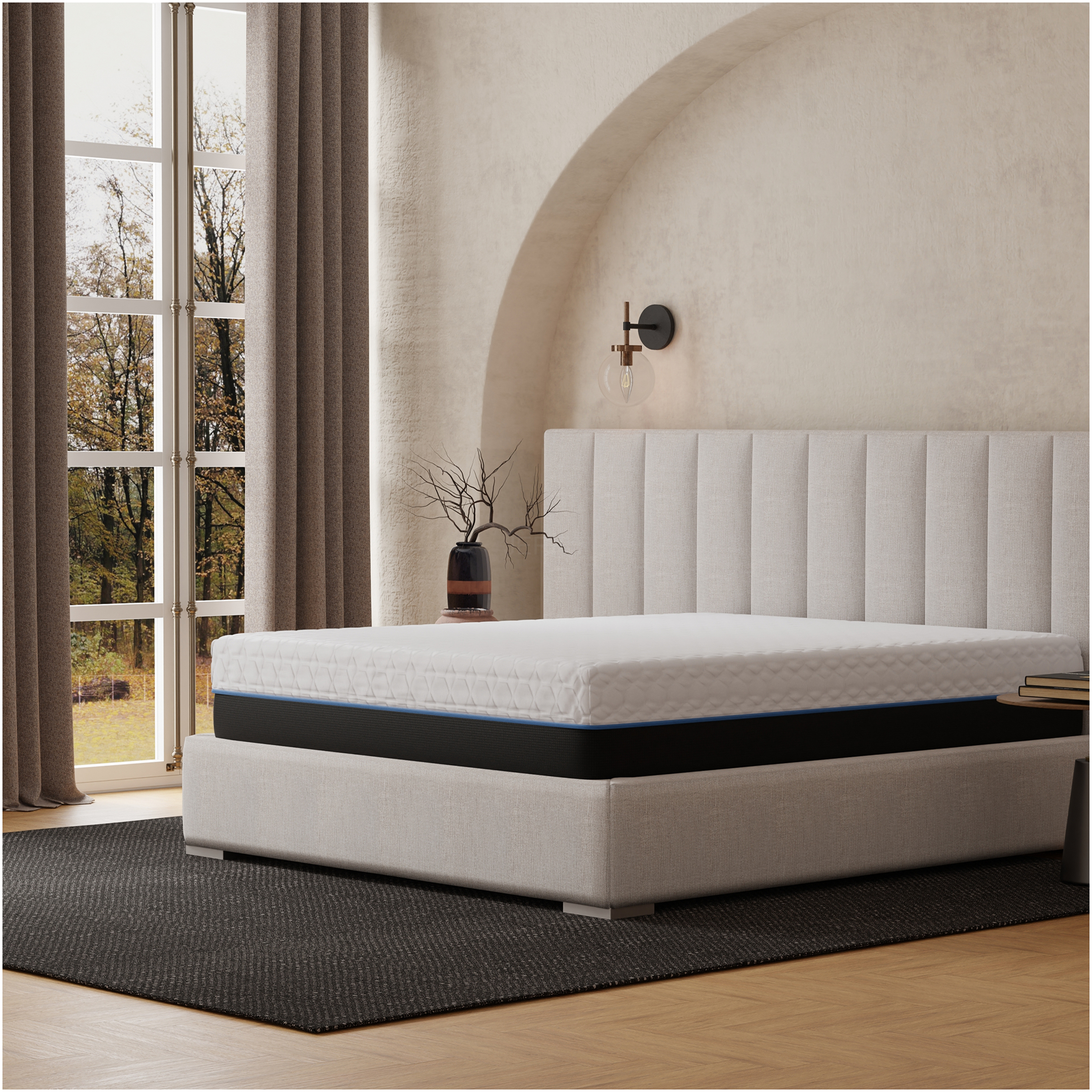 JERFIT 12 Inch King Size Copper Gel Memory Foam Mattress, Cooling Phase-Change Cover, CertiPUR-US Certified, Medium Firm Support for Back Pain Relief
