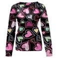 thumbnail image 4 of Pullover à Capuche pour Femmes Col Rond Imprimé Manches Longues Polyester Taille (Noir, TG), 4 of 4