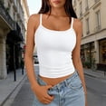 thumbnail image 2 of Women U-back Tank Top Built-in Padded Bra Seamless Stretch Inner Outer Wear White S, 2 of 5