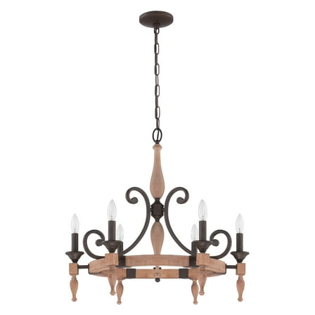 Craftmade Glenwood 6 Light Chandelier in Aged Bronze/Distressed Oak - 38126-JBZDO