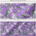 thumbnail image 2 of Soimoi Purple Cotton Cambric Fabric Monstera Leaves Printed Craft Fabric by the Yard 56 Inch Wide, 2 of 7