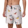 thumbnail image 2 of Uemuo Dachshund Dog Puppy Pattern Mens Swim Trunks Quick Dry Board Shorts with Mesh Lining, Stretch Beach Shorts Quick Dry No-Chafing Board Shorts-X-Large, 2 of 9