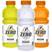 Gatorade G Zero Sugar 3 Flavor Variety Pack Thirst Quencher Sports Drink 20 oz, 12 Pack Bottles