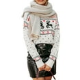 thumbnail image 4 of Elippeo Womens Christmas Sweater Christmas Reindeer Letter Patterns Crew Neck Pullovers Fall Winter Long Sleeve Jumpers Knitted Tops, 4 of 8