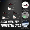 thumbnail image 2 of Vexan 6-Pack Tungsten Ice Fishing Jigs Glow Black & White Wonderbread (2g, 6mm, #10 Hook), 2 of 5