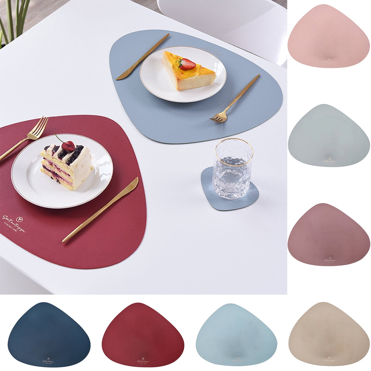 Dream Lifestyle Placemats Set, Faux Leather Placemats with Cup Coasters