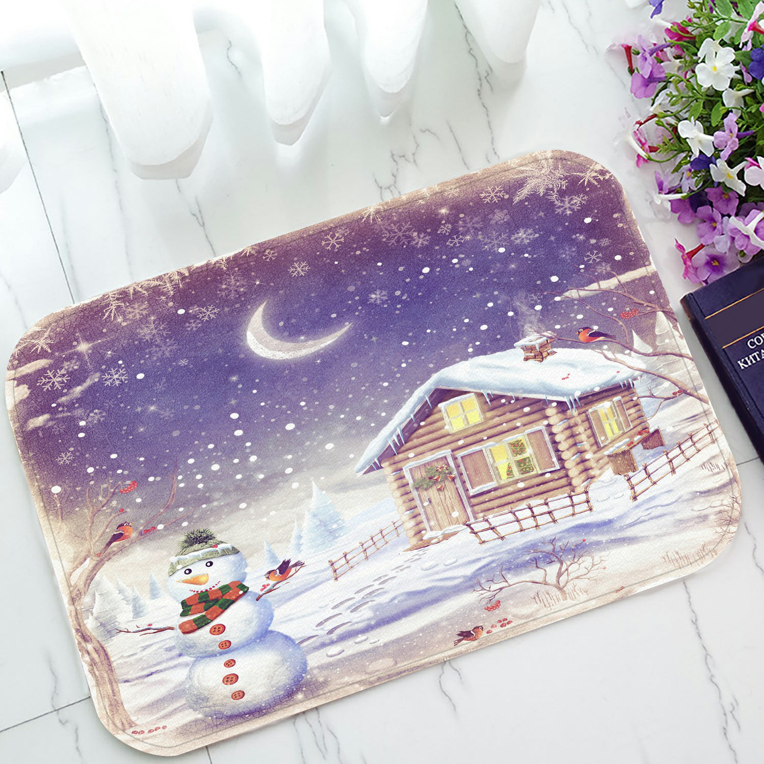 New Country Christmas Winter FROSTY'S PUB SNOWMAN Floor Mat Rug USA 