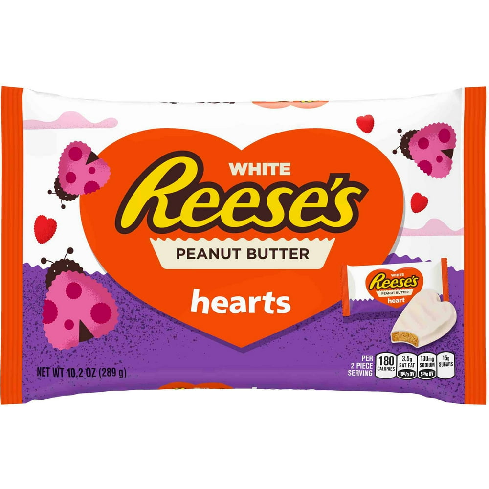 Hershey's Reese's Valentine's White Crème Covered Peanut Butter Hearts, 10.2 Oz.