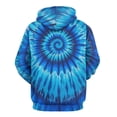 thumbnail image 3 of Blue Spiral Tie-dye Pattern 3D Print Hoodie Men Women Autumn Thin Pullover Sweatshirt Vintage Streetwear Tops, 3 of 6