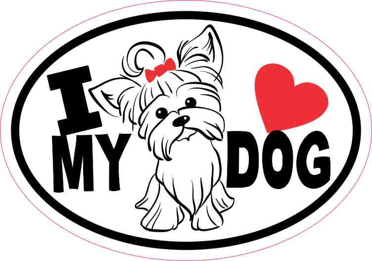 Yorkie Love Infinity vinyl car decal 7" L95 pets puppy animal dogs 