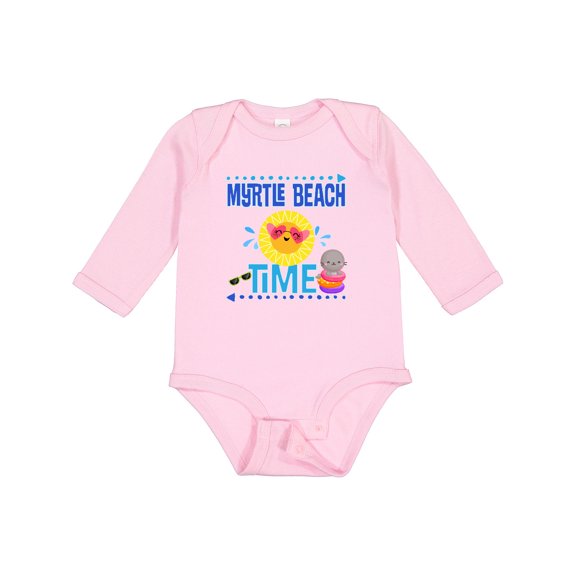 Inktastic Myrtle Beach Vacation Time Girls Long Sleeve Baby Bodysuit