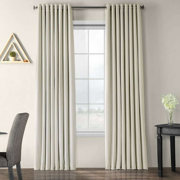 Exclusive Fabrics Signature Velvet Extra Wide Grommet Blackout Curtain 1 Panel Off White 100 X 108 Inches Com Extra Wide Grommet Blackout Curtain, White Blackout Curtains 100 X 108