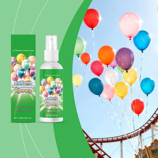 Spray Brillo de Globos Brillante 100ml | Acabado brillante de larga duración para látex y globos de papel de aluminio | Fórmula de secado rápido invisible, de niebla fina, no tóxica, para fiestas y