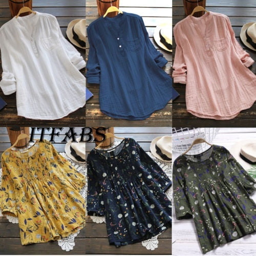 Fashion Ladies Casual Tops T-Shirt Women Summer Loose Top Long Sleeve Blouse  - Walmart.ca