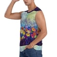 thumbnail image 3 of Balery Spring Flower Seasonal Men's Sleeveless Muscle Shirts Workout Tank Top, Moisture Wicking, Odor Protection-3X-Large, 3 of 8