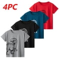 thumbnail image 2 of ZQUUVOU Boys Quick Dry T Shirt 4 Pack Dinosaur Print Short Sleeve Crewneck Sporty Running Tee Set Mesh Quick Dry Athletic Tops Black, 2 of 9