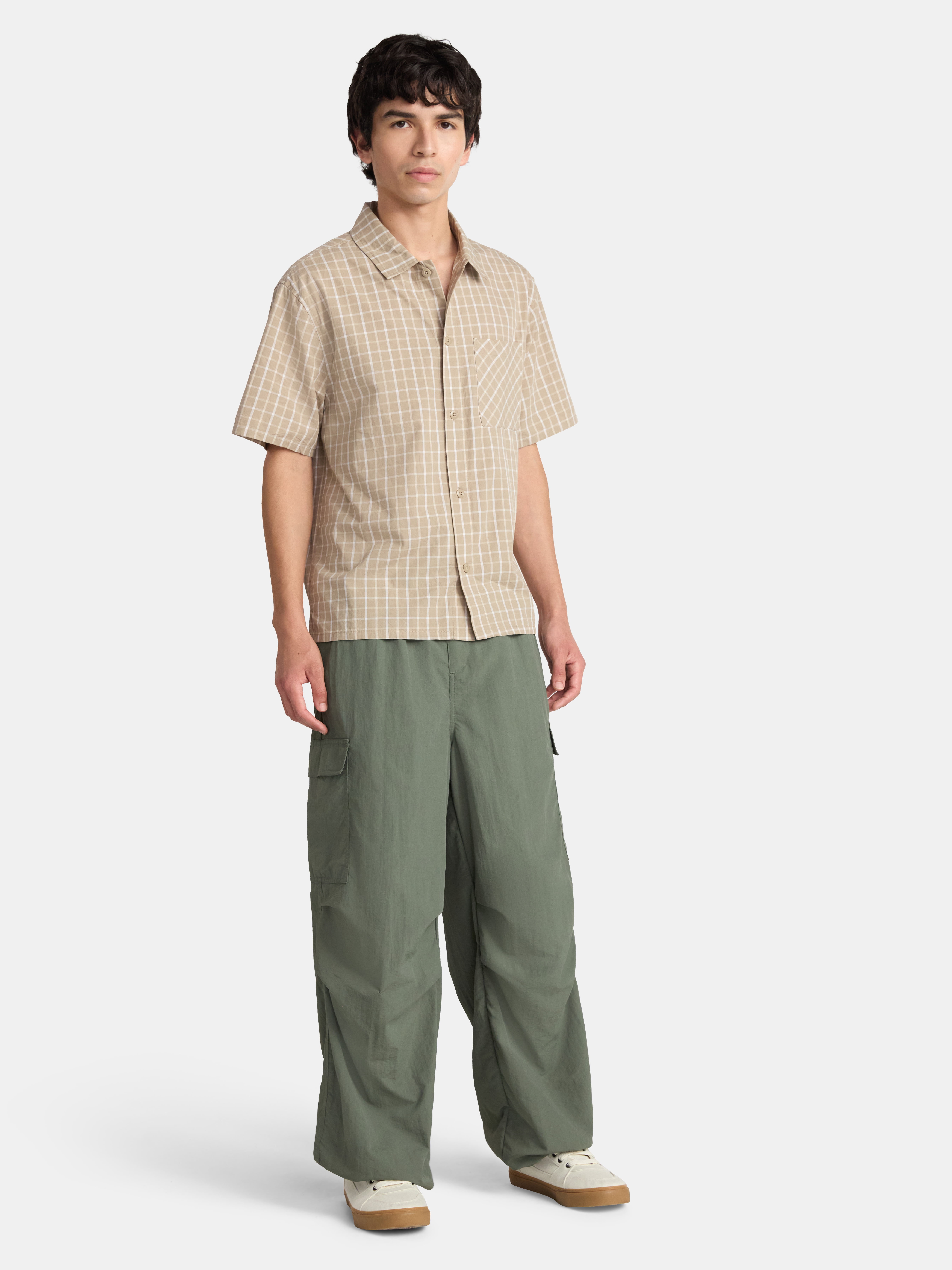 No Boundaries Nylon Parachute Cargo Pants, Men's & Big Men's
