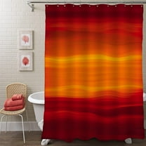 Extra Long Shower Curtain 72 x 84, Burnt Orange 84 inch Shower Curtain Set, Beach Ocean Shower Curtain for Bathroom Decor, Abstract Washable Fabric Shower Curtain, Sunset, Burgundy