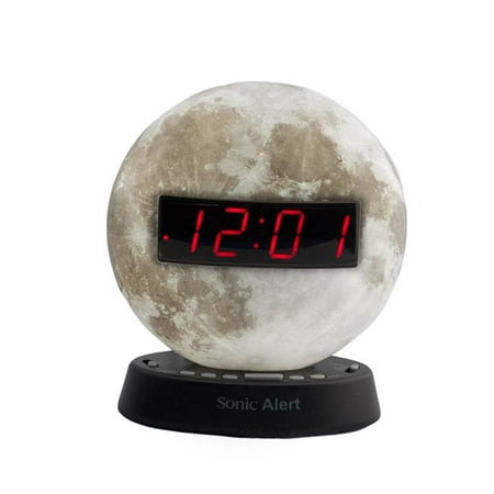 Sonic Alert SBW100MO The Sonic Glow Moonlight Alarm Clock with Recorable Alarm & USB Charging (Best Way To Charge Glow In The Dark Items)