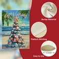 thumbnail image 3 of Merry Christmas Tree Beach Decorative Garden Flag, Xmas Coastal Starfish Shell Yard Outside Decorations, Nautical Winter Holiday Burlap Outdoor Small Home Decor Double Sided 12.5 x 18, 3 of 6