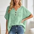 thumbnail image 2 of LiuXxxx Women's Boho Tunic Top Loose Fit Flowing Sleeve Casual Top Light Green XXXL, 2 of 4