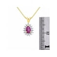 thumbnail image 4 of RYLOS Jewelry For Women Yellow Gold Plated Silver Birthstone Jewelry Ring, Earring & Pendant Necklace Gemstone & Diamonds Pear Tear Drop Shape Star Ruby July Birthstone Womens Jewelry Matching, 4 of 9