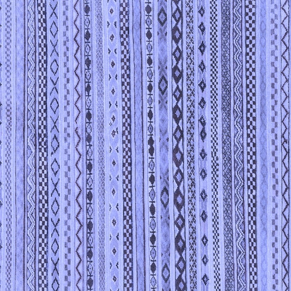 Ahgly Company Machine Washable Indoor Square Solid Blue Modern Area Rugs, 4' Square