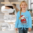 thumbnail image 6 of Xixirimido Blue Snowman Christmas Pattern Girls Casual Long Sleeve Shirts Knot Tie-hem Tunic Tops Crewneck Tees Blouses Girls Fashion Clothes, Size 7-8, 6 of 7