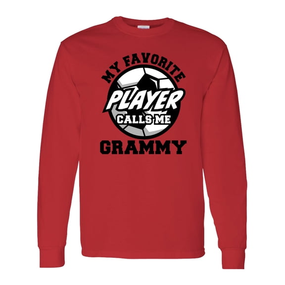 Inktastic Soccer My Favorite Player Calls Me Grammy Long Sleeve T-Shirt