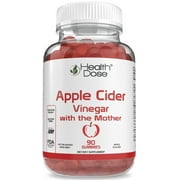 Apple Cider Vinegar Gummy with the Mother by Health Dose 90 Gummies. for Weight Loss Control, Detox, Cleanse, for Women & Men, With Ginger Dry Extract to Support Digestion - Gut, Vegan, Gluten-Free.